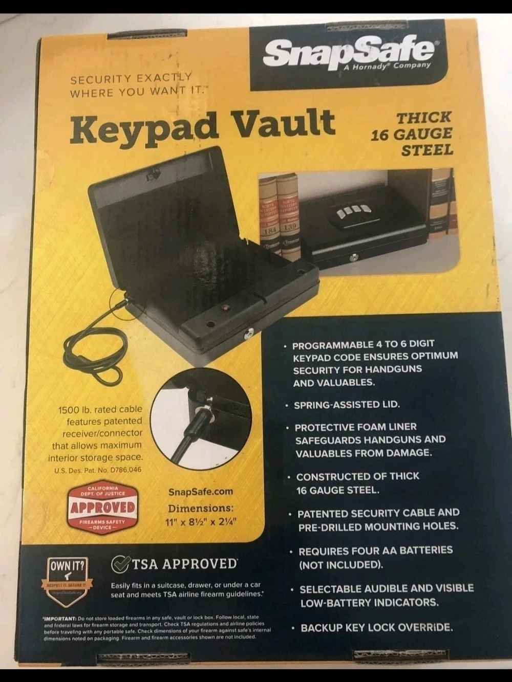SnapSafe Keypad Vault - Black
